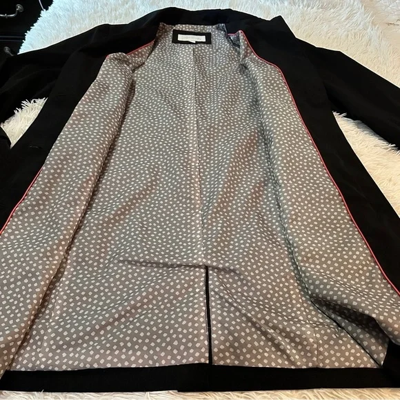 Relativity Black Button Front Trench Coat Size Large - Picture 12 of 16